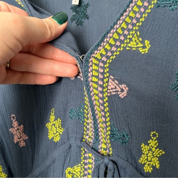 Free People Stargazer Blue Embroidered Sundresss - Picture 4 of 7